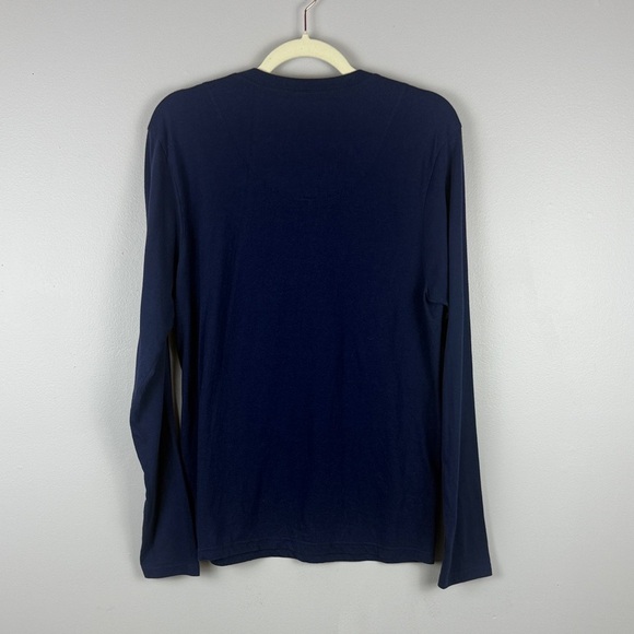 Kuwalla Classic Soft Cotton Blend Navy Long Sleeve Henley Shirt Size Medium - Picture 9 of 9